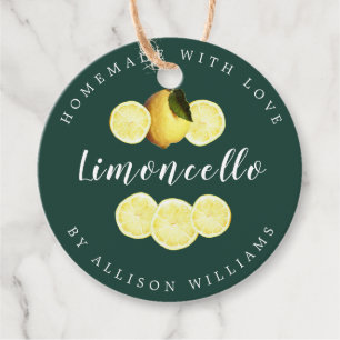 Étiquettes Cadeau Bouteille verte foncée Limoncello sur mesure