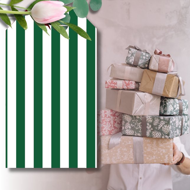 Étiquettes-cadeau Bouteille vintage classique Vert & Blancs (Créateur téléchargé)