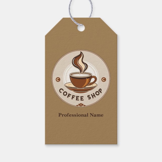 Étiquettes-cadeau Boutique de café minimal moderne (Devant)