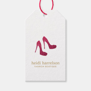 Étiquettes-cadeau Boutique de talons de Parties scintillant rouge Mo