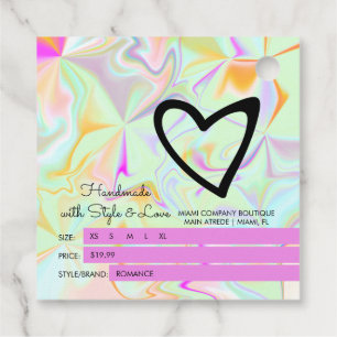 Étiquettes Cadeau Boutique Iridescente Vêtements Prix Taille B Hang 