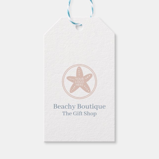 Étiquettes-cadeau Boutique Logo Simple QR Code Taille Prix (Devant)