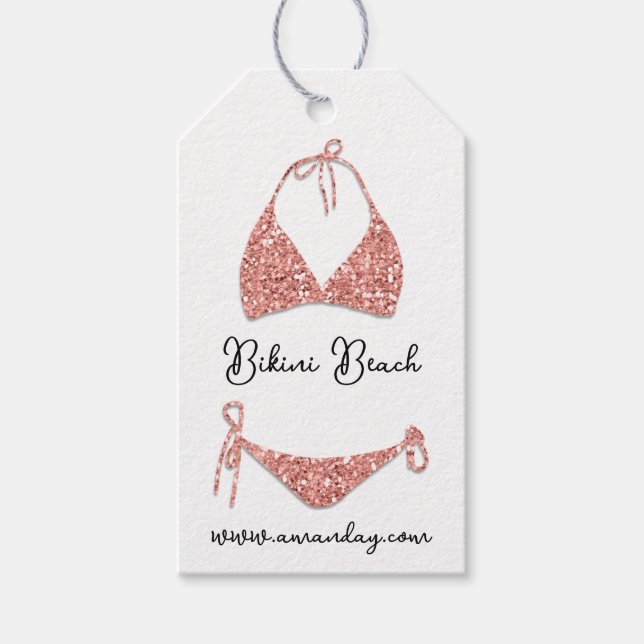 Étiquettes-cadeau Boutique Vêtements Prix Boutique Qr Rose Bikini (Devant)