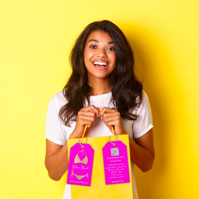 Étiquettes-cadeau Boutique Vêtements Prix Produit Description QRPink (Boutique Clothing Price Product Description QRPink Gift Tags)