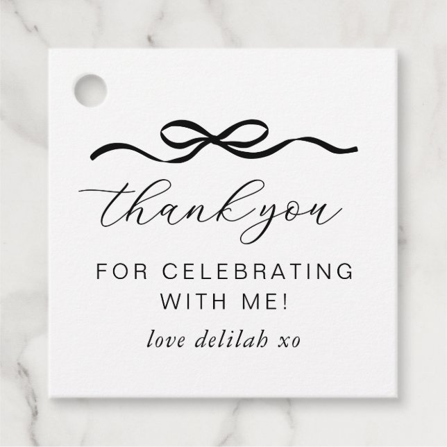 Étiquettes Cadeau Bow 1er anniversaire (Devant)