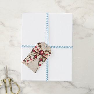 Étiquettes-cadeau Bow de vacances vintage avec baies