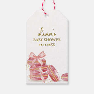 Étiquettes-cadeau Bow rose Bonjour Bébé Baby shower français des Mac