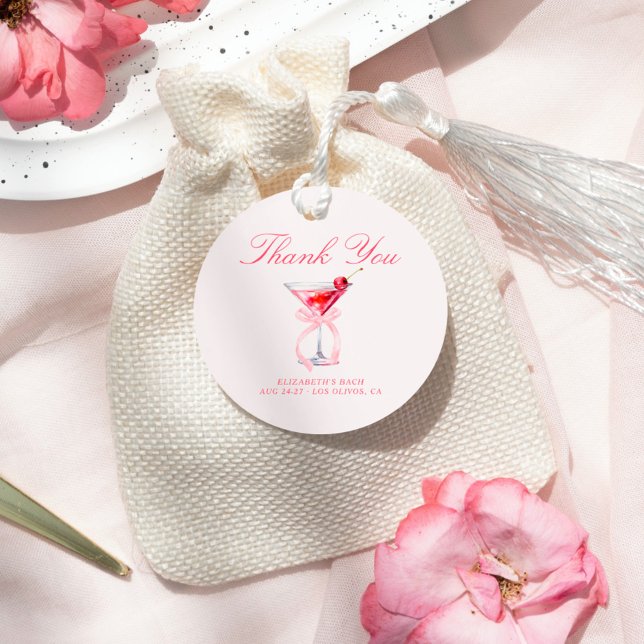 Étiquettes Cadeau Bows & Babes Coquette Cherries Enterrement de vie  (Créateur téléchargé)