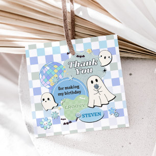 Étiquettes Cadeau Boy Retro Super Little Boo Anniversaire Carré