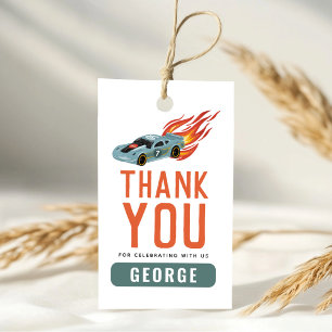 Étiquettes-cadeau Boys Hot Car Anniversaire   Flamme cool Faveur