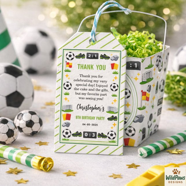 Étiquettes-cadeau Boys Modern Sports Soccer Kids 8th Birthday Party (Boys Modern Sports Soccer Kids 8th Birthday Party Gift Tags
)