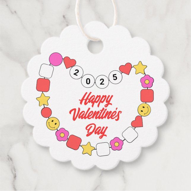 Étiquettes Cadeau Bracelet d'amitié Bejeweled Valentine's Day (Devant)