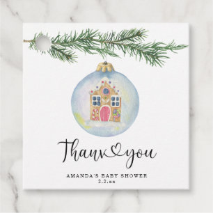 Étiquettes Cadeau Branche d'hiver - remerciement pour baby shower