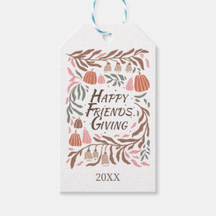 Étiquettes-cadeau Branches, feuilles et citrouilles automne Friendsg