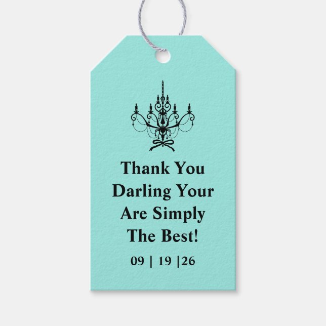 Étiquettes-cadeau Bride & Co. Remerciements de la fête de fiançaille (Devant)