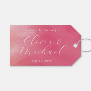 Étiquettes-cadeau Bright Boho Pink Ombre Cursive Nom Fête des mariée