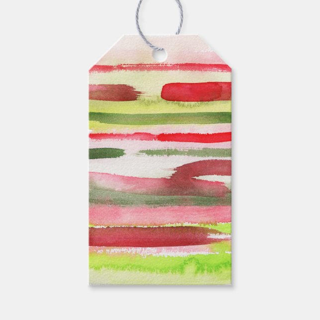 Étiquettes-cadeau Bright Multi Aquarelle Splash Noël  (Devant)