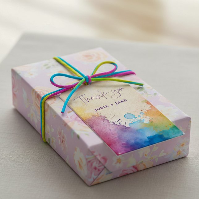 Étiquettes-cadeau Bright paint splashes merci de vous accorder (Bright paint splashes thank you favor gift tags)