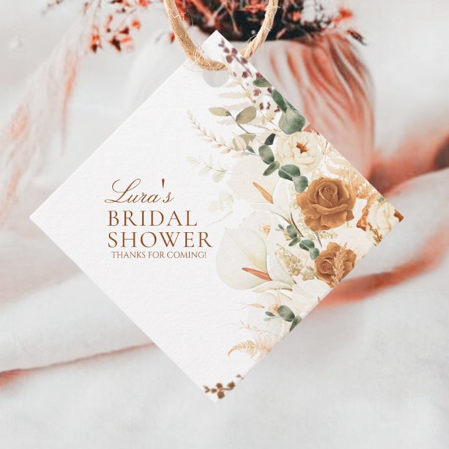 Étiquettes Cadeau Bright Terracotta Calla Lilies Diamond (Créateur téléchargé)