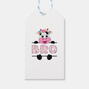 Étiquettes-cadeau Bro De L'Anniversaire Fille Vache Frère Famille