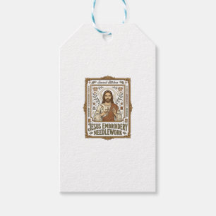 Étiquettes-cadeau Broderie Jésus Travail à l'aiguille Jésus Broderie