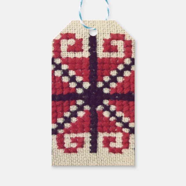 Étiquettes-cadeau Broderie ukrainienne (Devant)