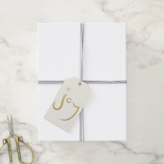 Étiquettes-cadeau Brosse Calligraphie Joy Gold Parties scintillant C