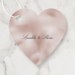 Étiquettes Cadeau Broussailler Champagne Parties scintillant rose