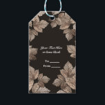 Étiquettes-cadeau Brown foncé et bronze Feuilles Rustic Fall Party F<br><div class="desc">Tag Cadeau Brown foncé et bronze Feuille Rustique Fall Party Favor. Customisez cependant.Objets correspondants disponibles.</div>