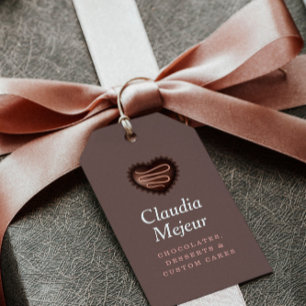Étiquettes-cadeau Brown moderne simple boulon au chocolat