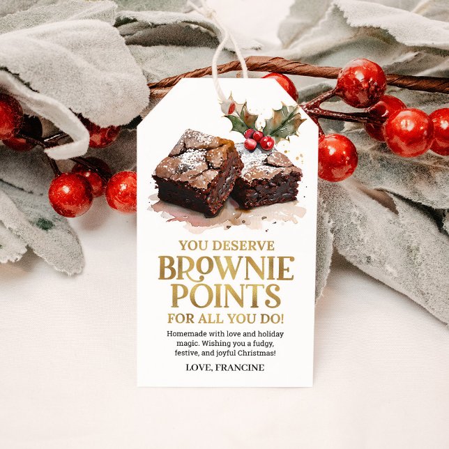 Étiquettes-cadeau Brownies cuits au four Noël Friandise sucrée des F (Créateur téléchargé)