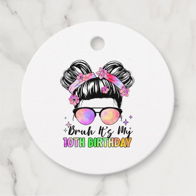Étiquettes Cadeau Bruh C'est mon 10e anniversaire 10 ans (Devant)