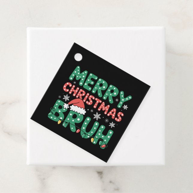 Étiquettes Cadeau Bruh Mème Drôle Dire Bro Salutation Noël (En situation)