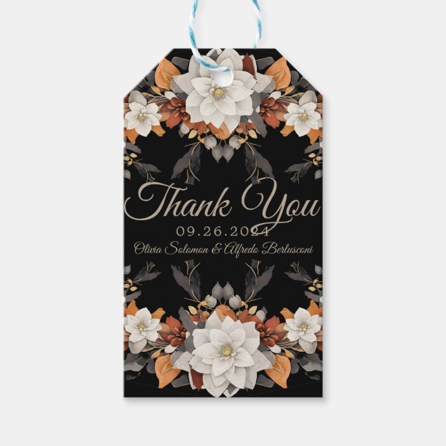 Étiquettes-cadeau Brun foncé, caramel de café et beige automne (Devant)