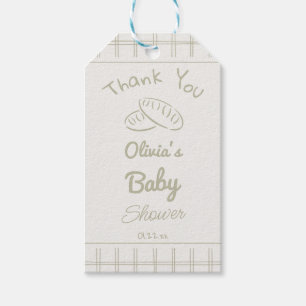 Étiquettes-cadeau Brun Vert Tiré À La Main Dans Le Baby shower Du Fo