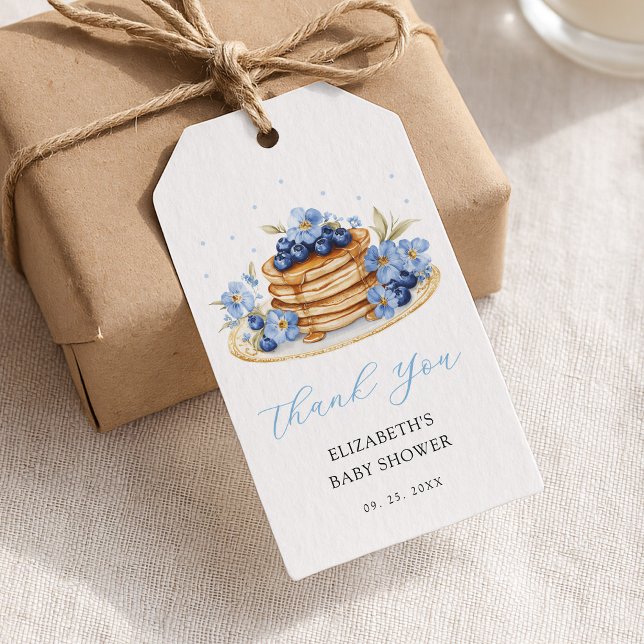 Étiquettes-cadeau Brunch Bébé au crêpe de bleuet (Créateur téléchargé)