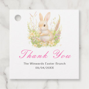 Étiquettes Cadeau Brunch de Pâques Lapin de printemps