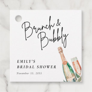 Étiquettes Cadeau Brunch et Bubbly Élégant Shower de Mariée