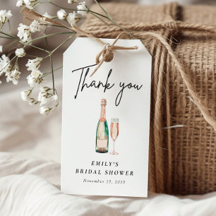Étiquettes-cadeau Brunch et bulles Élégant Shower de mariage