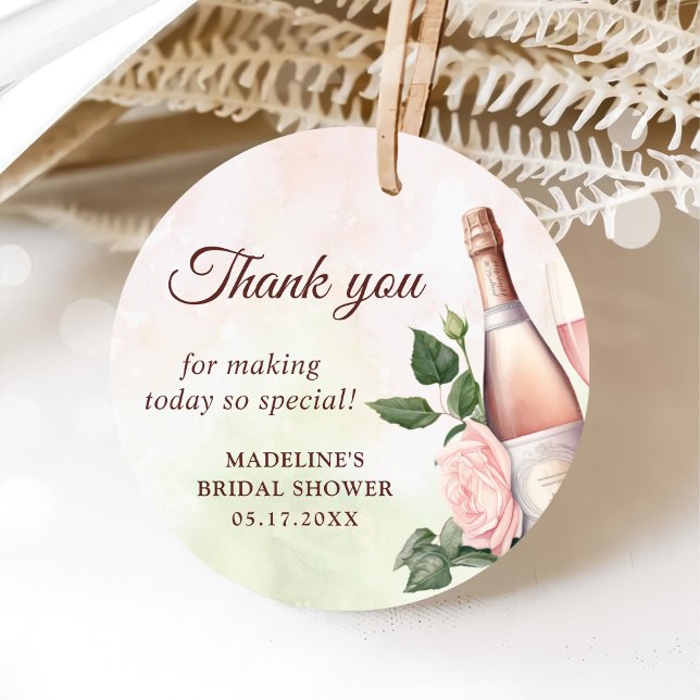 Étiquettes Cadeau Brunch et Champagne Pétillant Enterrement de Vie d (Créateur téléchargé)