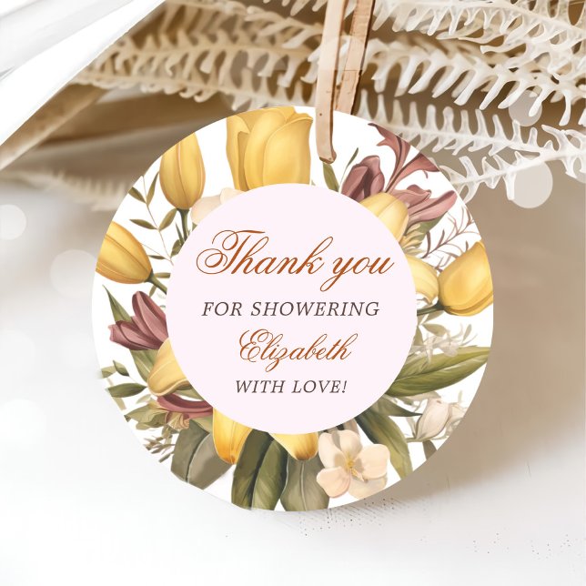 Étiquettes Cadeau Brunch Floral Et Bridal Shower Pétillant (Créateur téléchargé)