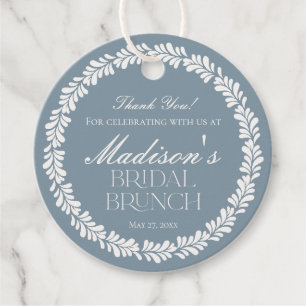 Étiquettes Cadeau Brunch nuptial dusty Blue Talavera espagnol Fiesta