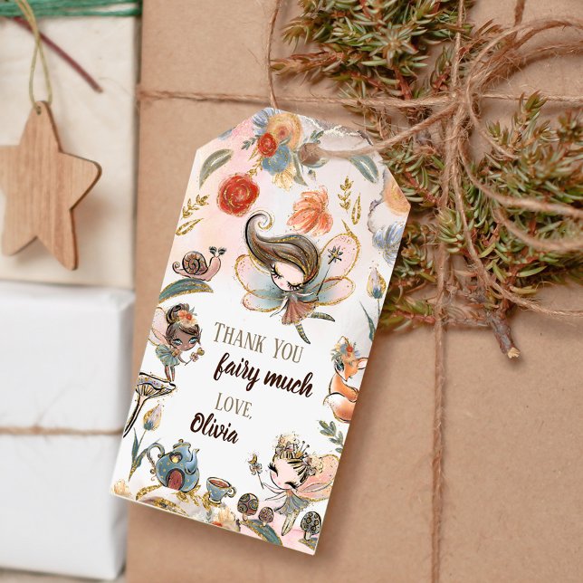 Étiquettes-cadeau Brunette Fairy Anniversaire Fête Favoriser Cadeau  (Créateur téléchargé)