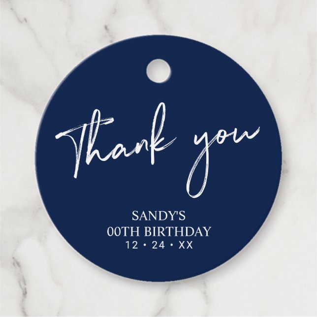 Étiquettes Cadeau Brush de marine Merci de fête d'anniversaire (Devant)