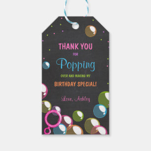 Étiquettes-cadeau Bubble anniversaire merci faveur tag cadeau fille