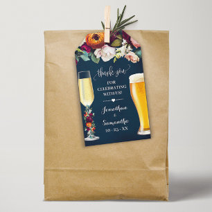 Étiquettes-cadeau Bubbles & Brews Vin Bourgogne Wedding shower de ma
