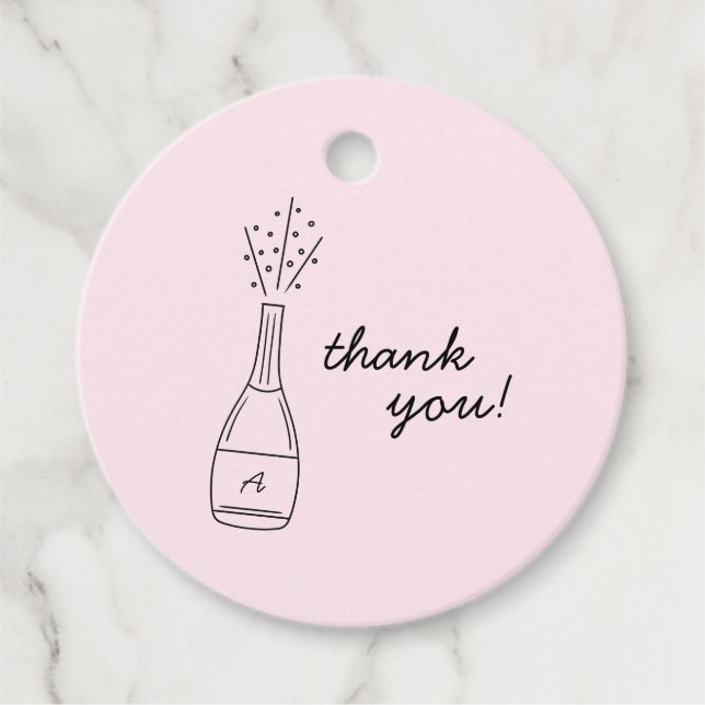 Étiquettes Cadeau Bubbly Popping Champagne Bottle Bridal Shower (Devant)