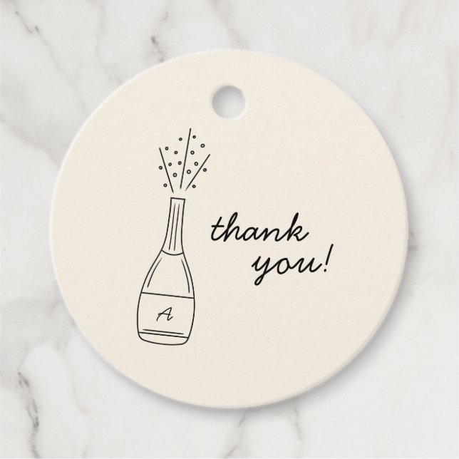 Étiquettes Cadeau Bubbly Popping Champagne Bottle Bridal Shower (Devant)