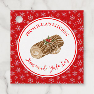 Étiquettes Cadeau Bûche de Noël pour la fête de Noël