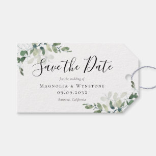 Étiquettes-cadeau BUDGET Eucalyptus Aquarelle Mariage Enregistrer La